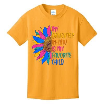 Colorful Sunflower My Daughter In Law Is My Favorite Child Kids T-Shirt