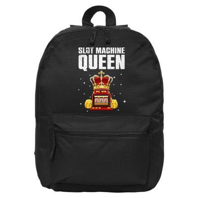 Cool Slot Machine Queen Art For Casino Gambler 16 in Basic Backpack