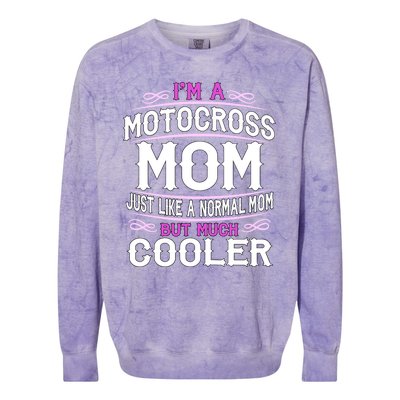 Cute Sporting Mom Gift Motocross Mom Colorblast Crewneck Sweatshirt