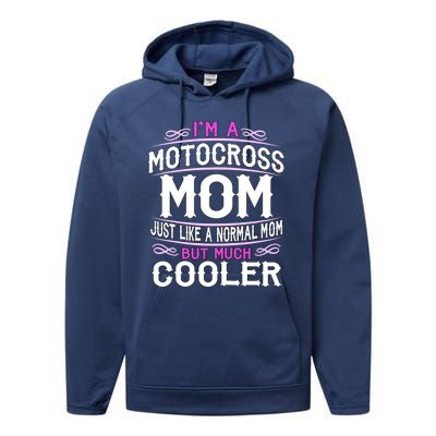 Cute Sporting Mom Gift Motocross Mom Performance Fleece Hoodie