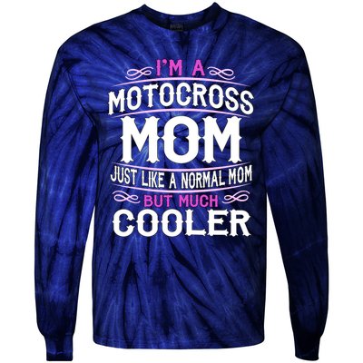 Cute Sporting Mom Gift Motocross Mom Tie-Dye Long Sleeve Shirt