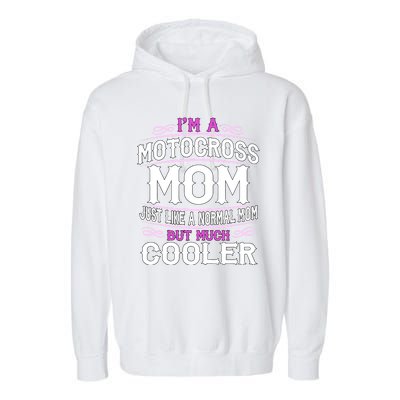 Cute Sporting Mom Gift Motocross Mom Garment-Dyed Fleece Hoodie