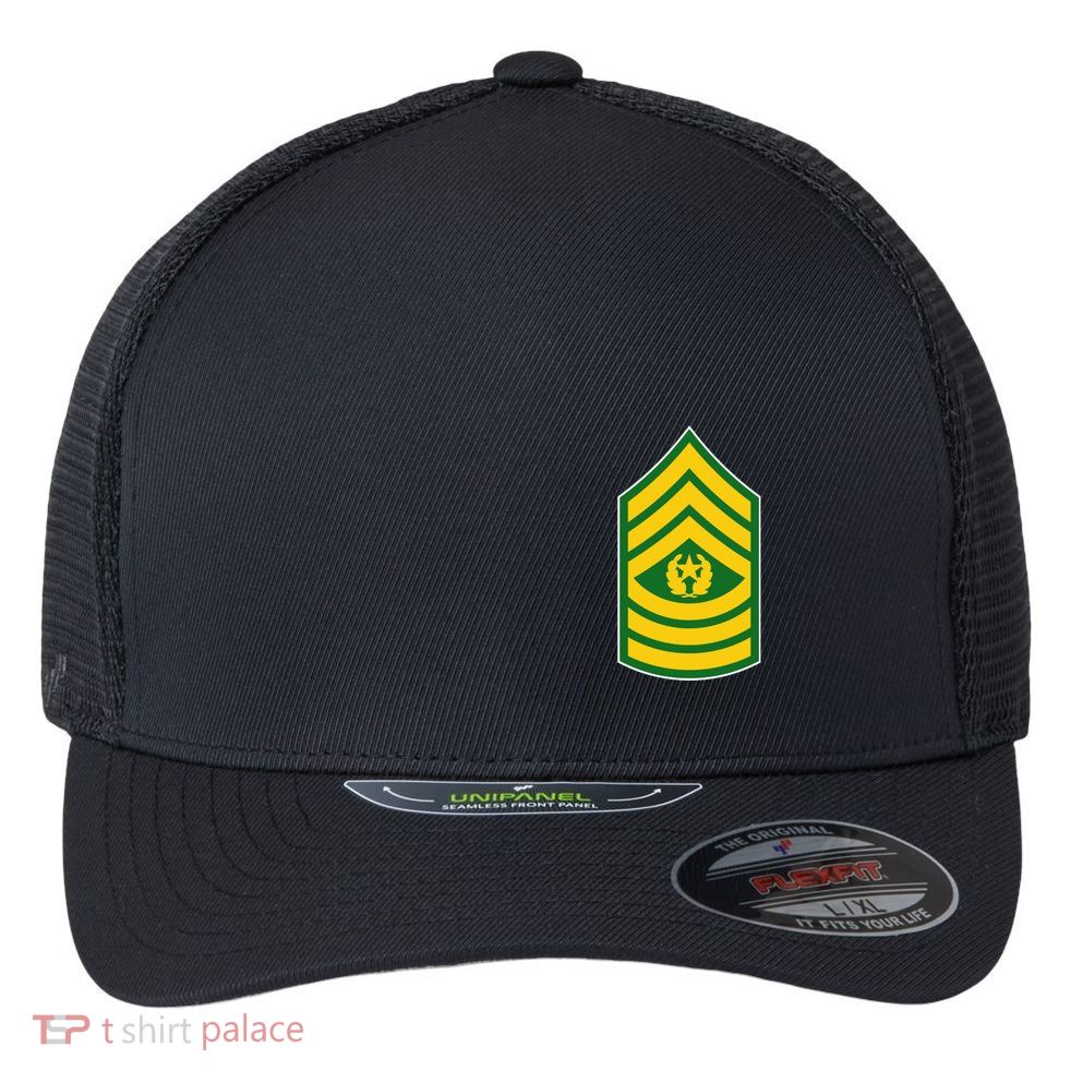 Command Sergeant Major Military Badge Flexfit Unipanel Trucker Cap