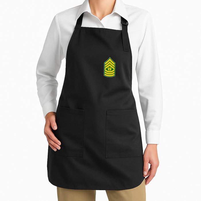 Command Sergeant Major Military Badge Full-Length Apron With Pockets