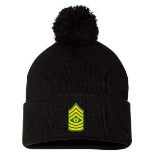 Command Sergeant Major Military Badge Pom Pom 12in Knit Beanie