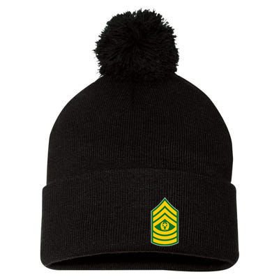 Command Sergeant Major Military Badge Pom Pom 12in Knit Beanie