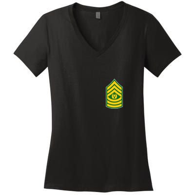 Command Sergeant Major Military Badge Women's V-Neck T-Shirt