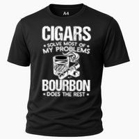 Cigars Solve Most Of My Problems Bourbon Does The Rest Sweatshirt Cooling Performance Crew T-Shirt