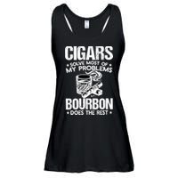 Cigars Solve Most Of My Problems Bourbon Does The Rest Sweatshirt Ladies Essential Flowy Tank