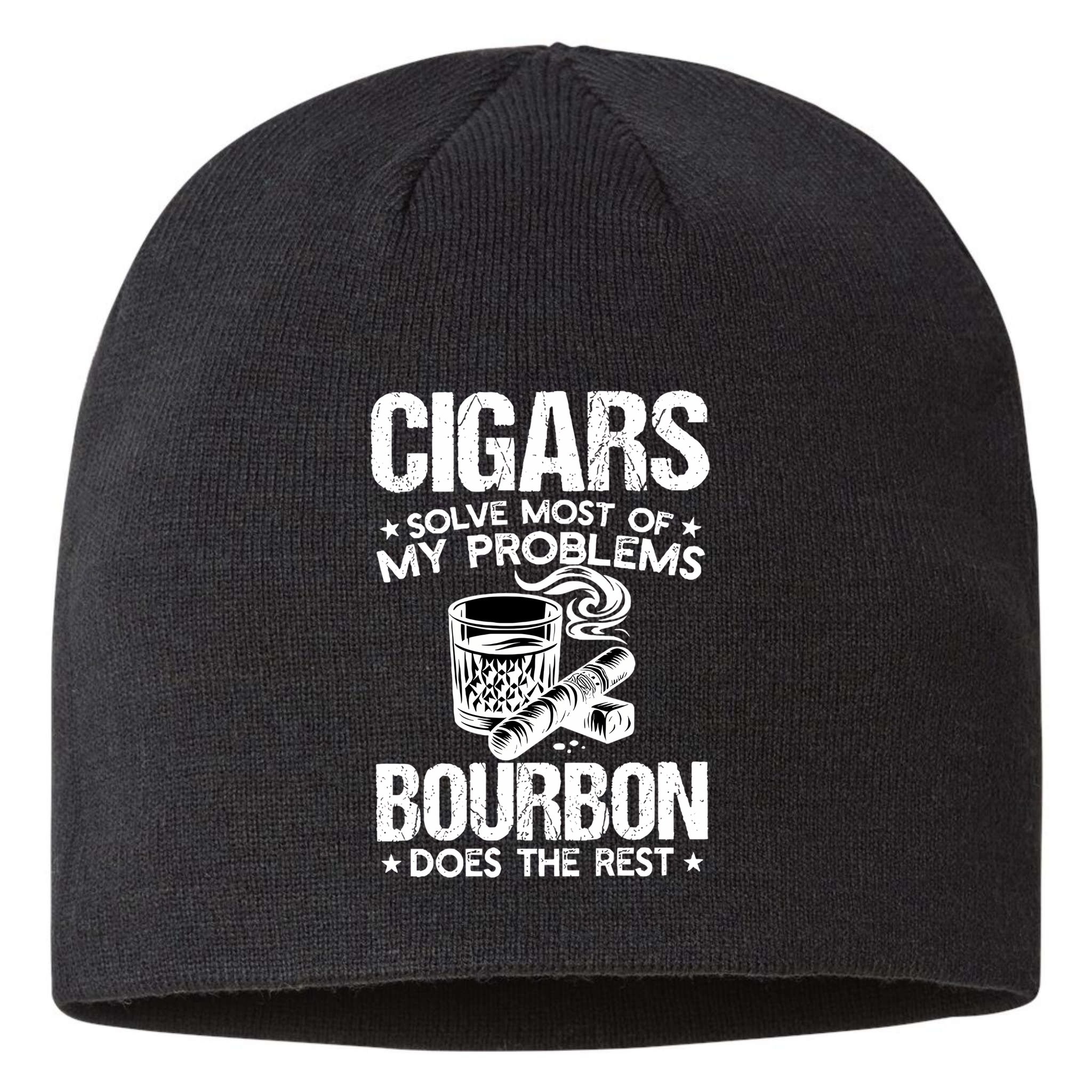 Cigars Solve Most Of My Problems Bourbon Does The Rest Sweatshirt Sustainable Beanie