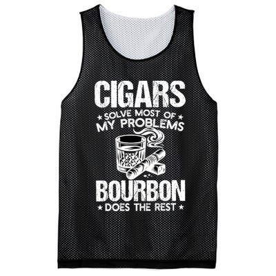 Cigars Solve Most Of My Problems Bourbon Does The Rest Sweatshirt Mesh Reversible Basketball Jersey Tank