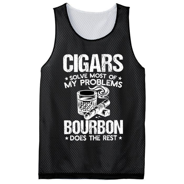 Cigars Solve Most Of My Problems Bourbon Does The Rest Sweatshirt Mesh Reversible Basketball Jersey Tank