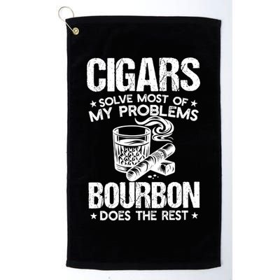 Cigars Solve Most Of My Problems Bourbon Does The Rest Sweatshirt Golf Towel