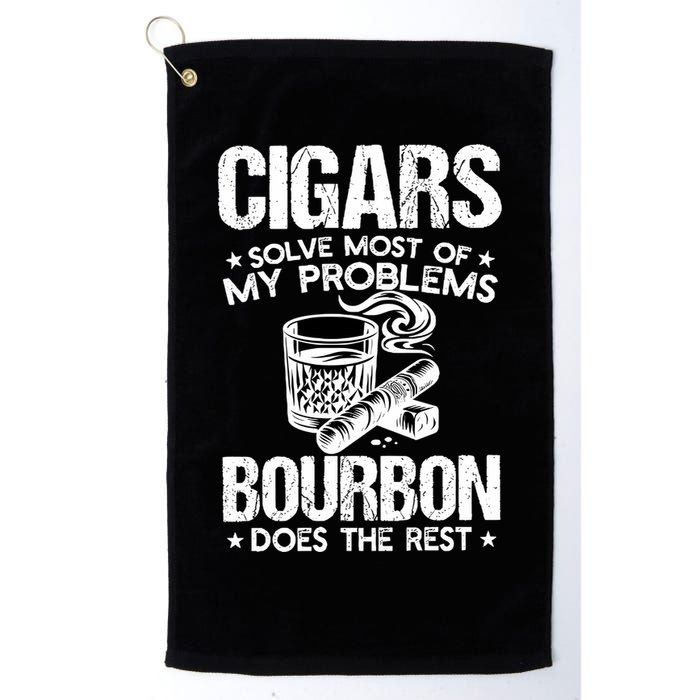 Cigars Solve Most Of My Problems Bourbon Does The Rest Sweatshirt Golf Towel
