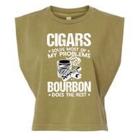Cigars Solve Most Of My Problems Bourbon Does The Rest Sweatshirt Garment-Dyed Women's Muscle Tee