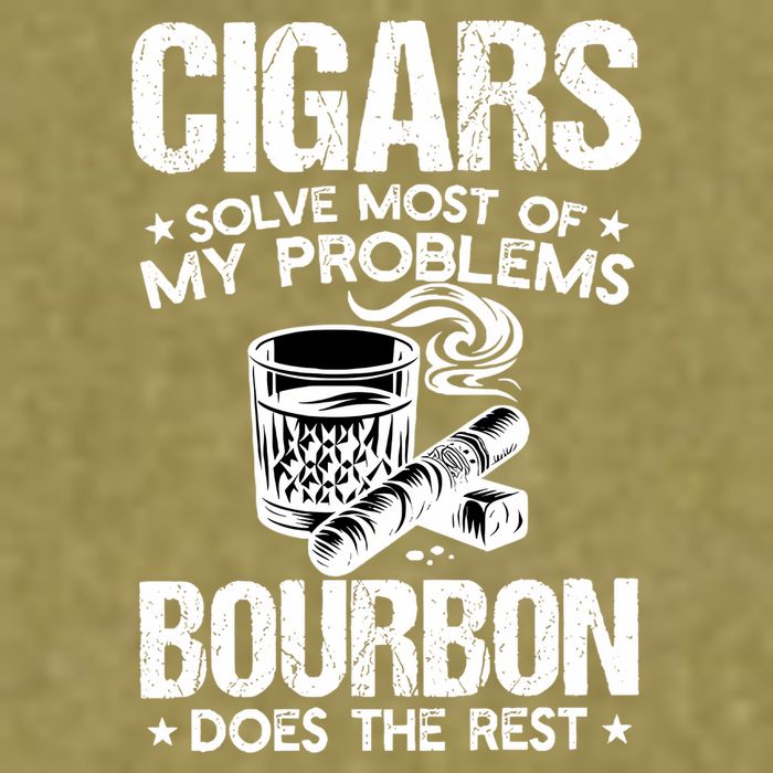 Cigars Solve Most Of My Problems Bourbon Does The Rest Sweatshirt Garment-Dyed Women's Muscle Tee