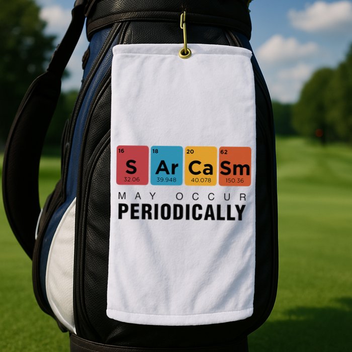 Chemistry Sarcasm May Occur Periodically Periodic Table Golf Towel