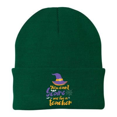 Cant Scare Me Im A Teacher Spooky Witch Halloween Knit Cap Winter Beanie