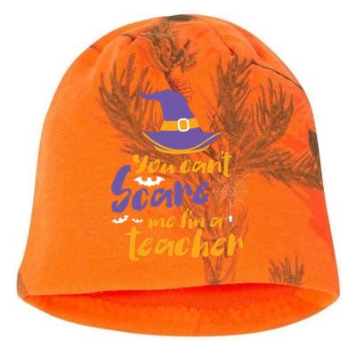 Cant Scare Me Im A Teacher Spooky Witch Halloween Kati - Camo Knit Beanie