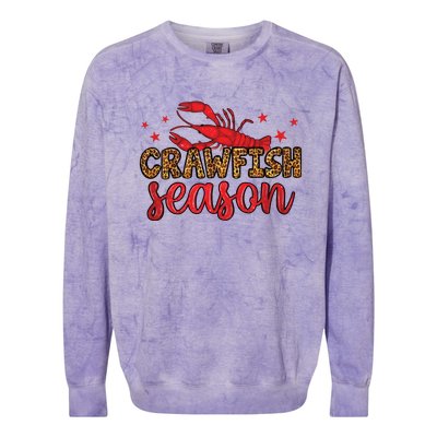 Crawfish Season Mardi Gras Purple Green Gold Colorblast Crewneck Sweatshirt