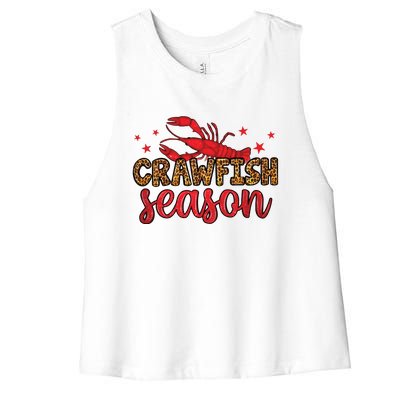 Crawfish Season Mardi Gras Purple Green Gold Women's Racerback Cropped Tank