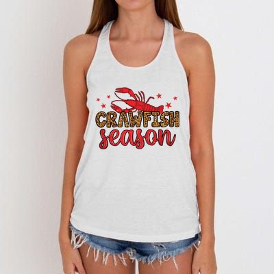 Crawfish Season Mardi Gras Purple Green Gold Women's Knotted Racerback Tank