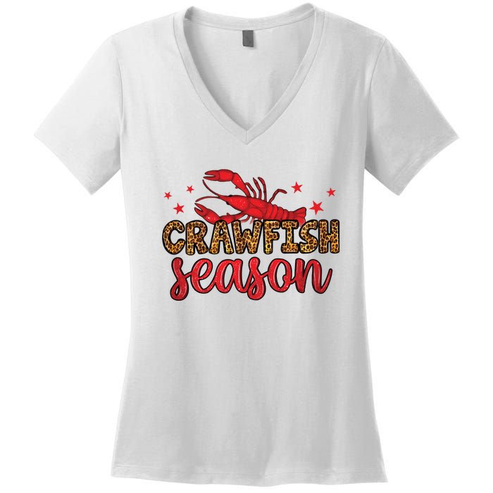 Crawfish Season Mardi Gras Purple Green Gold Women's V-Neck T-Shirt