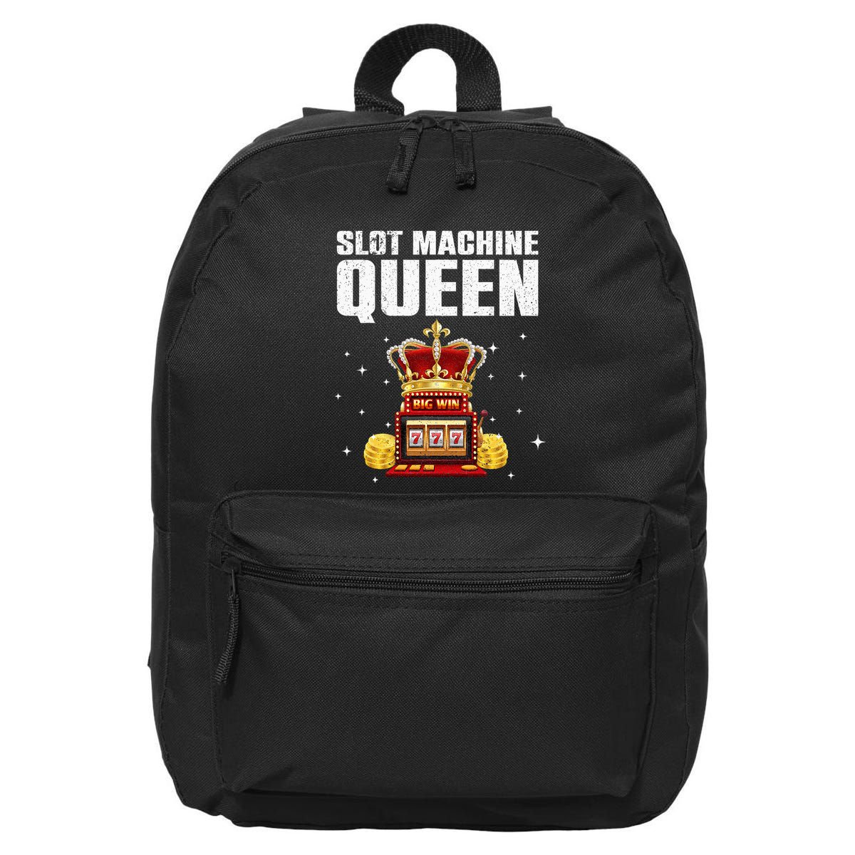 Cool Slot Machine Queen for Casino Gambler 16 in Basic Backpack