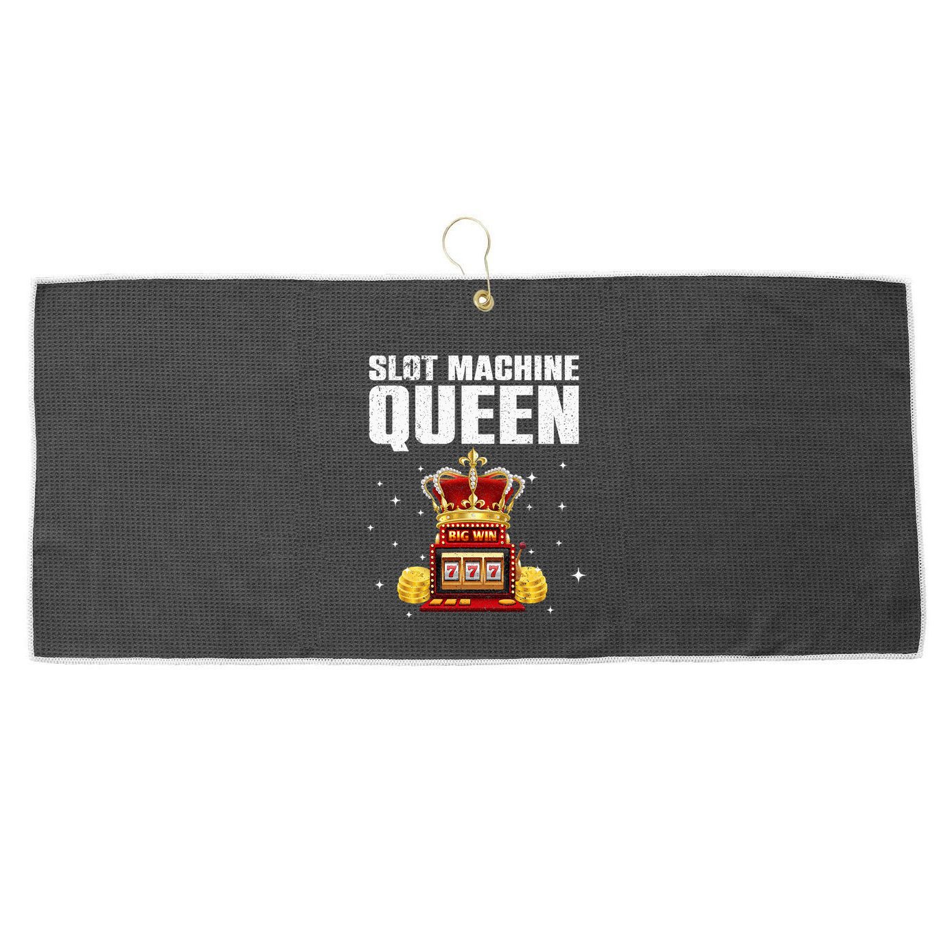 Cool Slot Machine Queen for Casino Gambler Large Microfiber Waffle Golf Towel