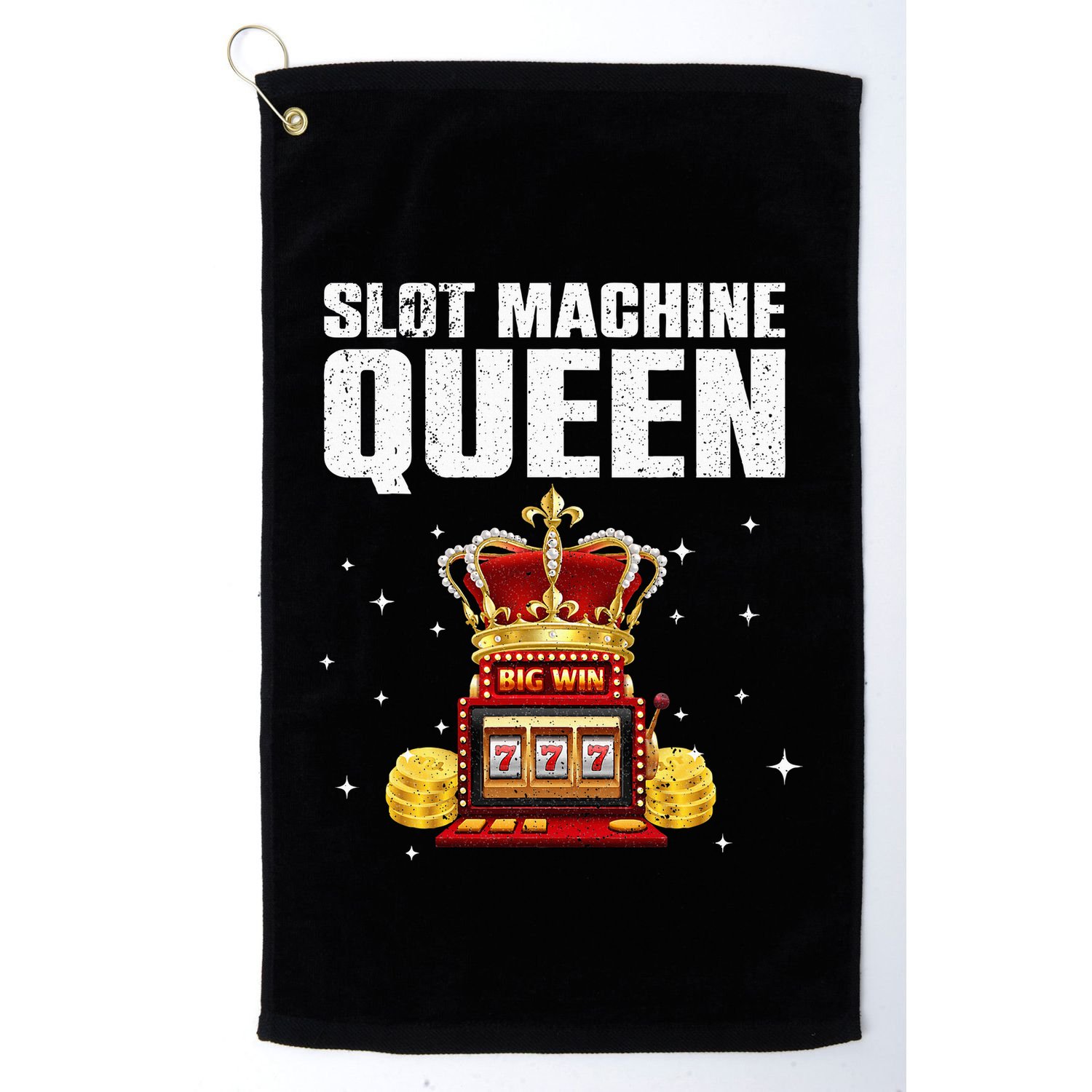 Cool Slot Machine Queen for Casino Gambler Golf Towel