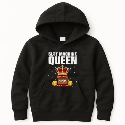 Cool Slot Machine Queen for Casino Gambler Kids Hoodie