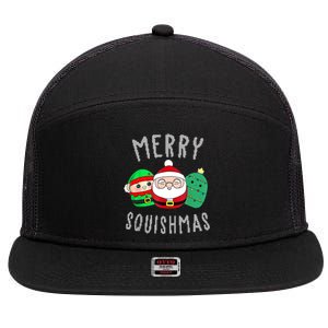 Cute Squishmallow Merry Squishmas Ugly Sweater Family Pjs 7 Panel Mesh Trucker Snapback Hat