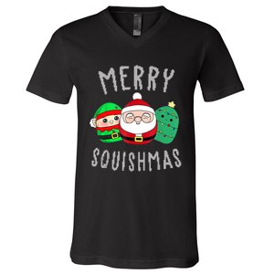 Cute Squishmallow Merry Squishmas Ugly Sweater Family Pjs V-Neck T-Shirt