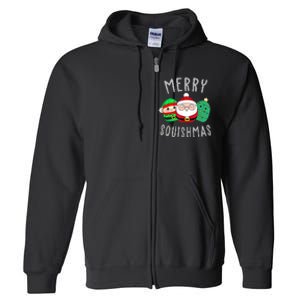 Cute Squishmallow Merry Squishmas Ugly Sweater Family Pjs Full Zip Hoodie