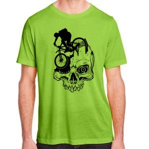 Cool Skull Mountain Biker Illustration Adult ChromaSoft Performance T-Shirt