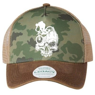 Cool Skull Mountain Biker Illustration Legacy Tie Dye Trucker Hat