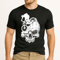 Cool Skull Mountain Biker Illustration Cooling Performance Crew T-Shirt
