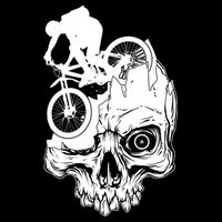 Cool Skull Mountain Biker Illustration Cooling Performance Crew T-Shirt