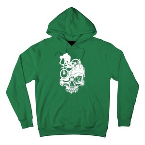 Cool Skull Mountain Biker Illustration Hoodie