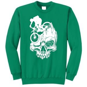 Cool Skull Mountain Biker Illustration Sweatshirt