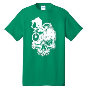 Cool Skull Mountain Biker Illustration Tall T-Shirt