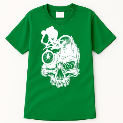 Cool Skull Mountain Biker Illustration Tall T-Shirt