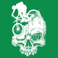 Cool Skull Mountain Biker Illustration Button