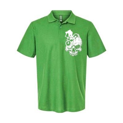 Cool Skull Mountain Biker Illustration Softstyle Adult Sport Polo