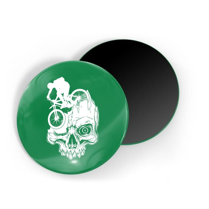 Cool Skull Mountain Biker Illustration Magnet