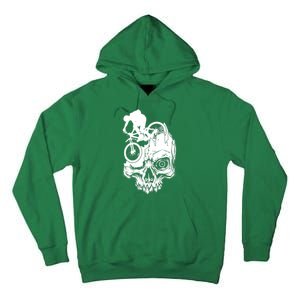 Cool Skull Mountain Biker Illustration Tall Hoodie