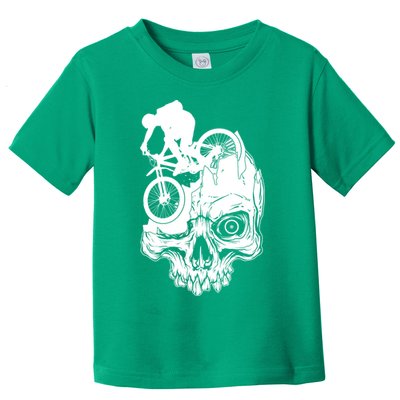 Cool Skull Mountain Biker Illustration Toddler T-Shirt
