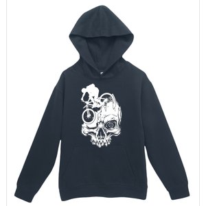 Cool Skull Mountain Biker Illustration Urban Pullover Hoodie