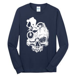 Cool Skull Mountain Biker Illustration Tall Long Sleeve T-Shirt