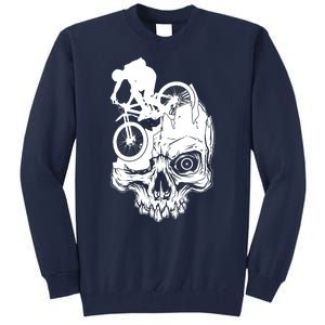 Cool Skull Mountain Biker Illustration Tall Sweatshirt